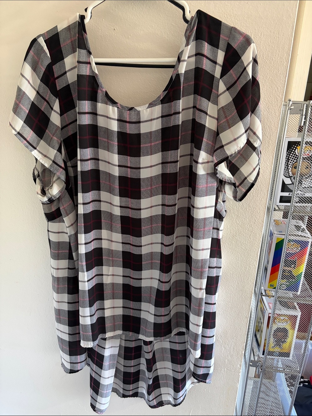 Torrid High-low Black and White Plaid Women's Top